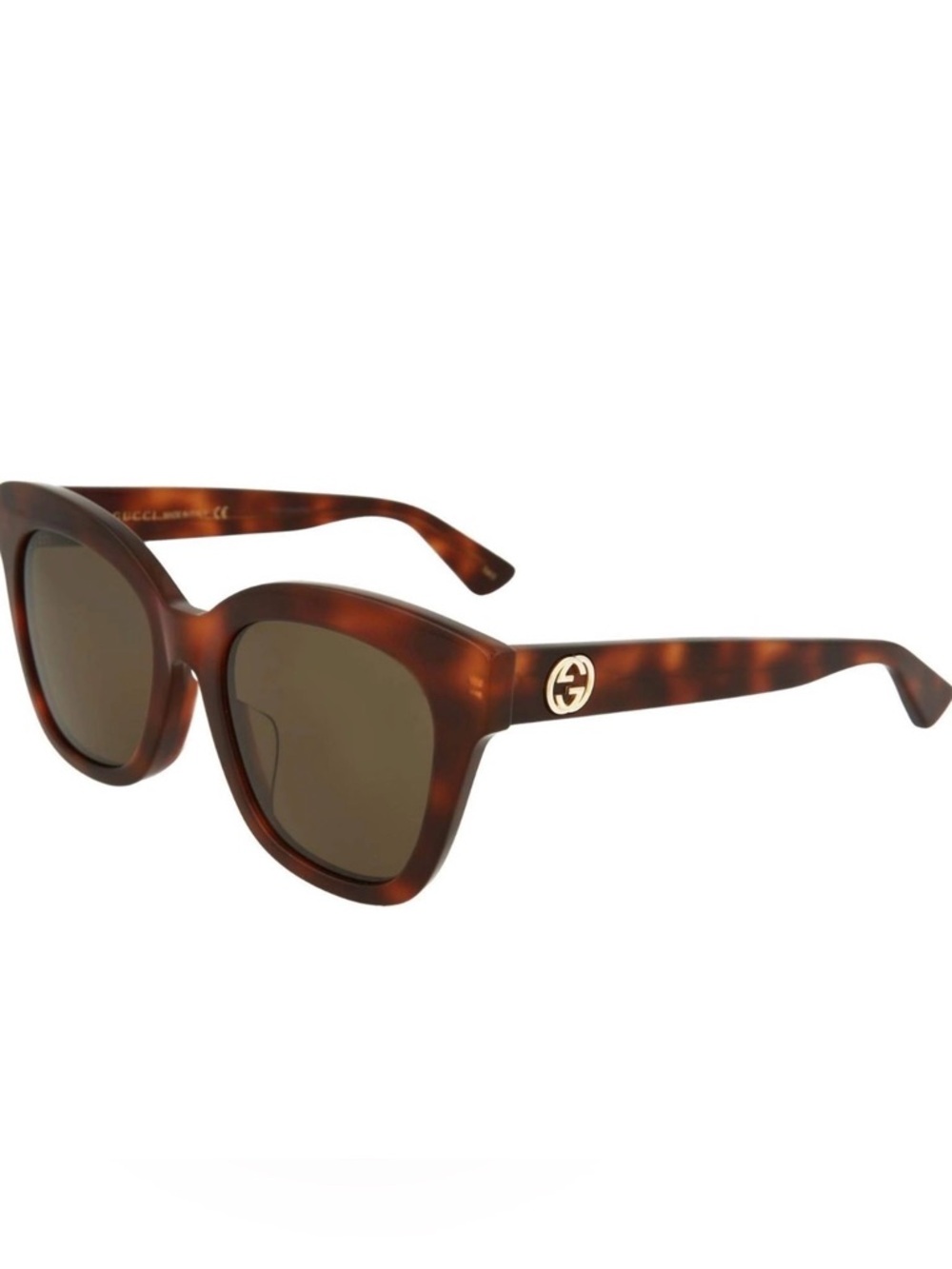 Gucci Women's Tortoiseshell Sunglasses with Gold GG Accent - Brown